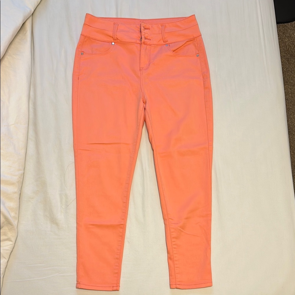 Love Fire Orange Ankle Cropped Jeans Stretch Fit